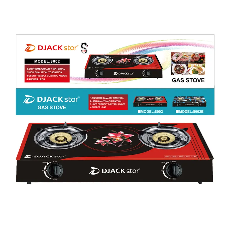 DJACK STAR 8002B design prix raisonnable cuisinière à gaz induction cuisinière à gaz 2 brûleurs avec four