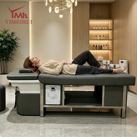 Lit de lavage de cheveux de style thaïlandais, électrique et réglable, avec station de massage et bol en céramique pour salon de coiffure professionnel