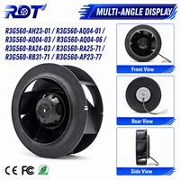Ventilador Centrífugo Original R3G560-AP23-77 EC, 400V, 3000W, 560mm, Curvatura Inversa, para HVAC, Manejo de Aire, Refrigeración, Repuesto