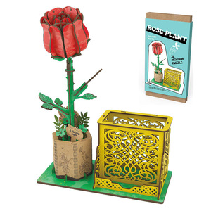 EPT 3D Houten Puzzel Bloemen Houten Handwerk Modelbouwsets Eeuwige Bloemen Rode Roos voor Vrouwen Moeder Educatief Speelgoed voor Kinderen - Product Image 2