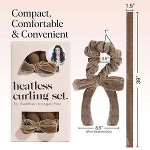 Kit de bigoudis sans chaleur doux pour une utilisation nocturne, ondulateur de cheveux confortable pour dormir avec chouchous à nœud, outil de coiffage sans chaleur anti-frisottis - Product Image 2