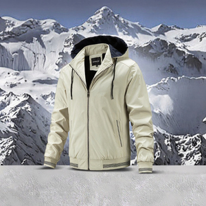 Blouson Bomber Décontracté d'Hiver pour Homme à Capuche Brodé, en Toile, avec Fermeture Éclair, Coupe-Vent, Respirant, Écologique et Séchage Rapide – Prix de Gros Abordable - Product Image 3