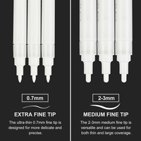 Vente chaude stylos de peinture dessin pointe de pinceau supplémentaire peinture d'art inodore stylos marqueurs blancs acryliques