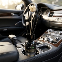 Diffuseur de parfum de voiture de luxe 5 étoiles BLACK ODOR, en verre, aromathérapie haut de gamme, sans électricité, parfum longue durée, pour rétroviseur