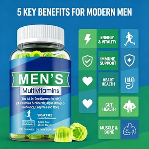 Gummies multivitaminées pour hommes OEM ODM avec 24 vitamines, oméga-3 et probiotiques pour le soutien immunitaire et le métabolisme énergétique – Complément alimentaire - Product Image 3