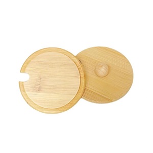 Tapa de bambú para taza, tapa redonda de madera maciza para taza de café, selladora con asa para bebidas calientes - Product Image 5
