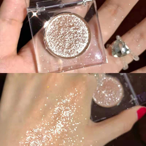 Toptan Özel Etiketli Tekli Far Paleti Şeffaf Kare Kutu Elmas Işıltılı Simli Monokrom Makyaj Toplu - Product Image 2