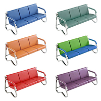 Canapé d'attente moderne en cuir personnalisable OEM à 3 places pour aéroports, hôpitaux et hôtels – Mobilier commercial durable