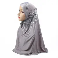 Maleisische Meisje Ijs Zijde Kant Kant Bloemen Gestreken Diamond Head Sjaal Voor Designer Lange Haarband Moslim Dames Haar Kant Hoofddoek