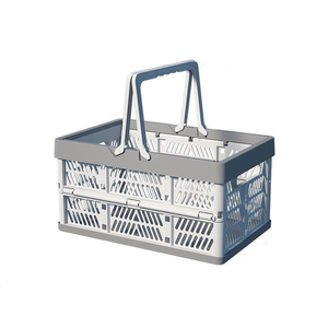 Cestino portaoggetti pieghevole cestini impilabili in plastica scatola porta contenitori con manico per <span class=keywords><strong>frutta</strong></span> e verdura - Product Image 2