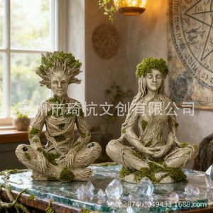 รูปปั้นตกแต่งสวนรูปป่าธรรมชาติ ทำจากเรซิ่น รูปทรงไม่สม่ำเสมอ ของตกแต่งบนโต๊ะ ของตกแต่งสวนส่วนตัว - Product Image 1