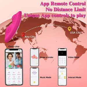 Yetişkin gül temalı Mini kelebek vibratör 9 9 titreşim modları bağımsız kontrol APP uzaktan seks oyuncakları kadınlar ve çiftler için - Product Image 4