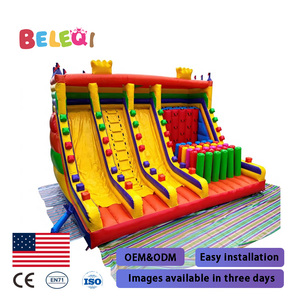 Ucuz ticari yetişkin su kaydırağı. Şişme ev ile su kaydırağı şişme kabarık ev kombinasyonu - Product Image 2