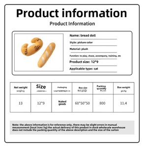 Cartoon Cute Bread-Shaped Squeaky Pet Plush Toy Bite-Resistant Soft <strong>Catnip</strong>-Interactive Indoor <strong>Use</strong> <strong>Dog</strong> &amp; Cat Toy - Product Image 6
