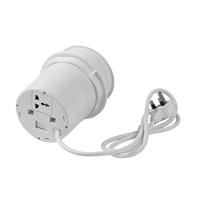 Multiprise escamotable étanche à bouton-poussoir avec recharge sans fil, prise encastrable pour îlot de cuisine