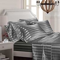 Sommeil sain Polyester Satin taie d'oreiller gris Satin imité soie une paire taies d'oreiller pour dormir confortable