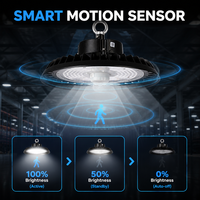 Lámpara LED UFO de Alta Potencia con Sensor de Movimiento para Microondas, 150W, Regulable, Iluminación Industrial Inteligente para Almacenes y Fábricas, Venta al Por Mayor
