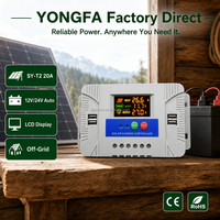 Yong Fa SY-T2-20A 20A 12V 24V Fabrikpreis PWM Solar-Laderegler mit LCD-Display