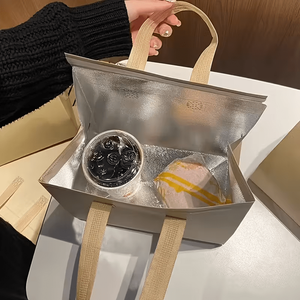 Bolsa de Tela No Tejida con Forro de Aluminio, Impresa con Logotipo Personalizado, para Entrega de Alimentos Frescos, Solución de Embalaje Térmico, Venta al Por Mayor - Product Image 5