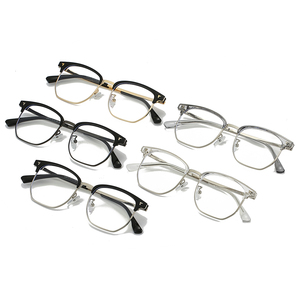 Tr90 Nử<span class=keywords><strong>a</strong></span> Khung Kim Loại Kính Mắt Với Vuông Mũi Pad Chất Lượng Cao Unisex Lông Mày Khung Cho Nam Giới Và Phụ Nữ Mới Phong Cách Kinh Doanh - Product Image 5