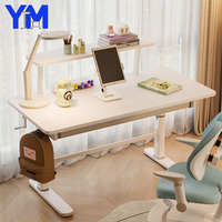 Bureau d'étude ergonomique avec flexibilité en hauteur-Cadre en acier, dessus en bois et système d'organisation modulaire