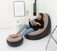 Décoration intérieure gonflable extérieur floqué avec repose-pieds chaise gonflable décoration pouf gonflable produits pour la maison