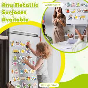 50 aimants de réfrigérateur pour les premiers mots des tout-petits, pour apprendre à lire, à orthographier, à lire en voix haute, jouets magnétiques éducatifs pour la thérapie orthophonique - Product Image 2