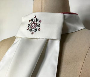 Camisas de montar a caballo de tela de color blanco OEM, corbata atada lista para vestir, corbata Ecuestre para competición - Product Image 5