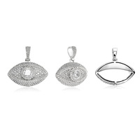 Pendentif 3D Demon's Eye avec micro-incrustations de zirconium en laiton - collier torsadé tendance pour homme