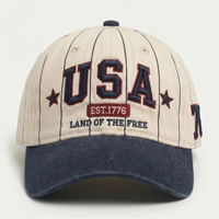 Gorras de Béisbol Personalizadas con Letras Bordadas y Visera Curva para Parejas, Gorras de Estilo Retro Americano para Actividades al Aire Libre