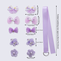 Vente chaude en mousseline de soie arc 10 photos/ensemble pince à cheveux pour enfants boîte-cadeau couleur bonbon Floral bébé pinces à cheveux ensemble printemps été