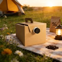 Boîtes d'expédition jetables en papier kraft tendance avec pelliculage brillant pour café, vin, jus, bière - Recyclables, épaisseur 2 mm, personnalisables