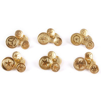 18MM 20MM 22MM 24MM 25MM Kancing Logam Vintage Emas dengan Motif Lingkaran Timbul untuk Pakaian Kancing Jahit Logam