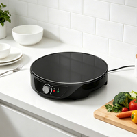 Crêpière Électrique Détachable Antiadhésive 30 cm 1000W avec Thermostat Réglable et Plaques à Gaufres pour Usage Domestique