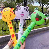 Juguete Inflable de PVC con Forma de Cabeza de Animal para Niños, Palo Largo con Cuello Largo, Jirafa, Conejo, Rana, Dibujos Animados, Palo de Animal Inflable