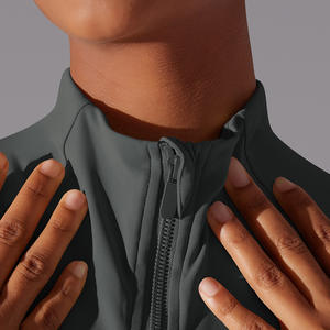 Veste ajustée en spandex/nylon extensible à manches longues et col montant pour femme TongJoes, avec un devant brossé et résistant aux plis - Product Image 3