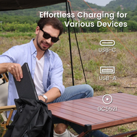 Panneau solaire OEM/ODM GNCC 34W ETFE noir, efficacité 24%, chargeur USB portable pliable à charge rapide pour téléphone portable, camping, extérieur
