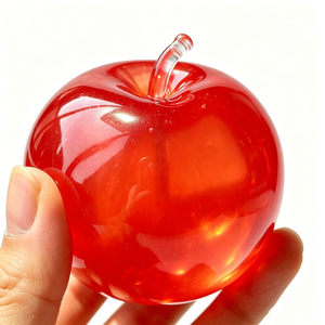 Jouet anti-stress souple en TPR transparent en forme de pomme rouge, jouet sensoriel à presser en forme de fruit - Product Image 6