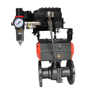 Vanne à boisseau sphérique pneumatique à bride en acier inoxydable DN50 2 pouces avec positionneur pneumatique - Product Image 1