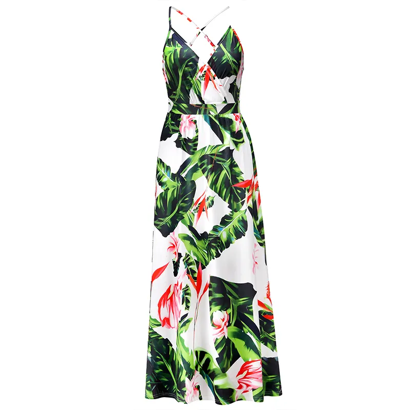 2022 spring and summer new dress bohemian floral sling dress