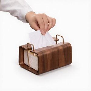Support de mouchoirs en bois moderne en gros, distributeur de serviettes de table commercial, boîte de rangement compacte pour l'organisation de la maison et du bureau - Product Image 2