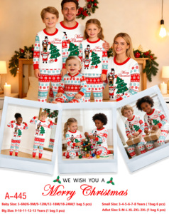 New Pure Cotton Weihnachts kleidung Set Winter Eltern-Kind Home Kleidung Langarm Cartoon Pyjamas Großhandel - Product Image 2