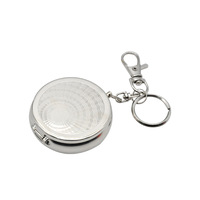 Porte-clés cendrier rond en métal avec porte-Cigarette, 36 pièces, 45mm