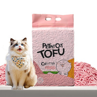 Litière pour chat en tofu 100% naturelle, hautement absorbante, jetable dans les toilettes, sans poussière, à agglomération rapide, avec parfum de fruits