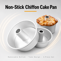 Moule à gâteau rond en alliage d'aluminium de 8 pouces, antiadhésif, avec fond amovible, de haute qualité, avec outils pour gâteau cheminée
