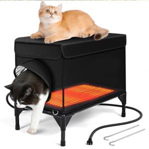 บ้านแมวพับได้แบบมีระบบทำความร้อนและฉนวนกันความร้อนสำหรับใช้งานกลางแจ้ง พร้อมกรงสำหรับแมวคลอดลูก เหมาะสำหรับใช้ในห้องนั่งเล่น - Product Image 5