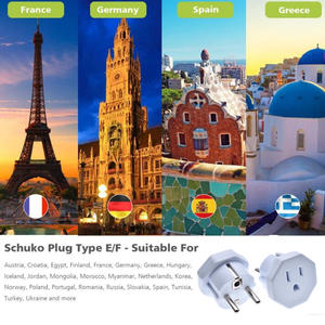 Adaptador de corriente para viaje de Alemania y Francia, adaptador de salida para EE. UU. A Europa, UE, Alemania, Francia, Rusia, Italia, Corea (tipo E/F) - Product Image 4