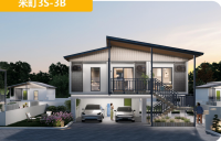 Maison modulaire préfabriquée en usine, murs en béton préfabriqué armé, toit en acier léger, logement permanent