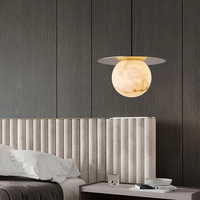 Lustre en marbre naturel Chambre à coucher Lampe de chevet Escalier Restaurant Lampe Style européen Moderne Simple LED Lampes suspendues