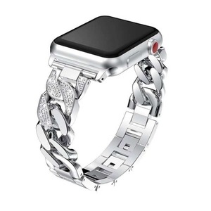 สายนาฬิกา Apple Watch แบบโลหะ ขนาด 22 มม. สีเงิน ประดับเพชร สำหรับซีรีส์ 6 7 8 9 SE - Product Image 1